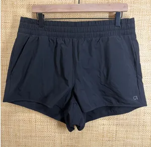 GapFit Womens Black Active Running Shorts Smocked Elastic Waist Pockets Size L thumbnail 1