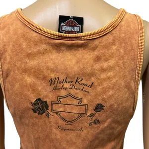 Harley Davidson Motorcycles Cotton Mother Road Tank Top Orange Stone Washed XL thumbnail 9
