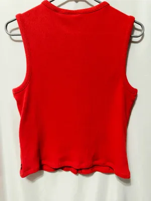 Rory Red Ribbed Button Up Top - Levi's- NWT size Medium thumbnail 12