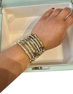Anthropologie Star Bracelet Stack Gold and Silver Stack of 7 thumbnail 1