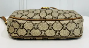 GUCCI PLUS GG Pattern Mini Shoulder Bag PVC Leather Brown ( Vintage) thumbnail 4