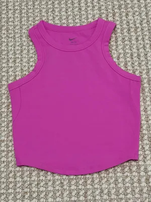Nike One Pink Fitted Women's Dri-FIT Cropped Tank Top Small thumbnail 11