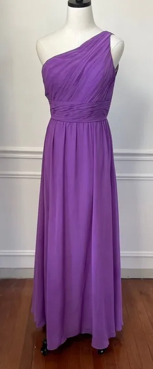 Impressions Bridal One Shoulder Purple Chiffon Bridesmaid Prom Formal Gown 10 thumbnail 1