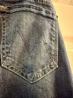 Mother Dark Blue Maternity Jeans with Beige Waistband Size 26 thumbnail 5