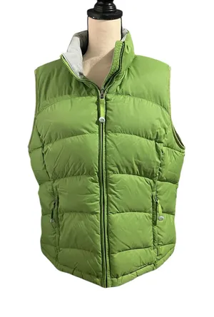 L.L. Bean Women's Green Goose Down Puffer Vest Sz XL Outdoor Hiking Full Zip thumbnail 1