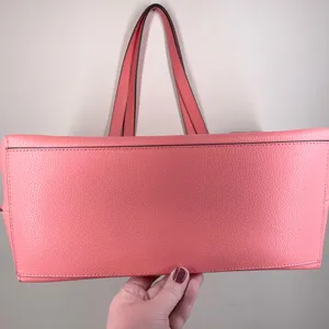 Michael Kors Emilia Large Pebbled Leather Tote Bag Grapefruit Pink Buckle Accent thumbnail 11
