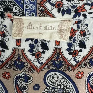 Altard State Boho Mini Dress Tunic Long Sleeve Paisley Print Lightweight Medium thumbnail 10