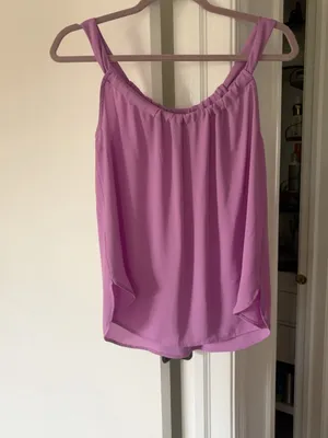 LOFT Lilac Purple Draped Scoop Neck Tank Top XS thumbnail 2