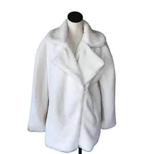 NWT C& C California White Teddy Faux Fur Sherpa Cozy Coat XL Ivory white thumbnail 3