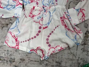 Anthropologie RAGA White Romper with Pink and Light Blue Floral Print thumbnail 10