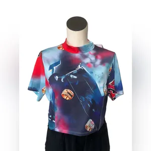 NWT Jordan Printed Mock Neck Crop Top X-Large, WHITE thumbnail 7