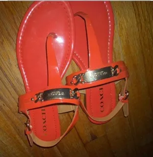 Coach Caterine Patent Leather T-Strap Sandals thumbnail 5