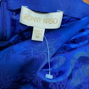Ronny Kobo Miranda jacquard satin blue midi skirt Medium thumbnail 6