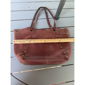 Nine West Vintage America Brown Leather Tote Studded Boho Shoulder Bag Handbag thumbnail 14