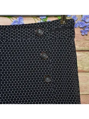 Elevenses Anthropologie Kingsland Pants Black White Dot Wide Leg Sailor Size 8 thumbnail 4