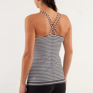 Lululemon Free to be Black & White Striped Tank thumbnail 2
