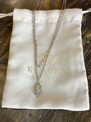 Kendra Scott Camry Silver Multi Strand Necklace with Abalone Pendant thumbnail 5