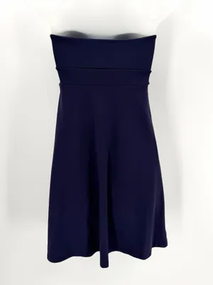 Susana Monaco Dress Womens XS Navy Blue Pleated Strapless Pocket Tube Minidress thumbnail 3
