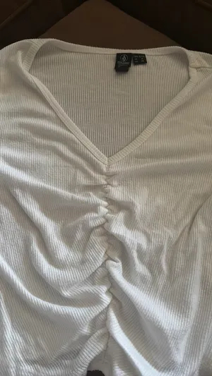volcom white cinch front top thumbnail 1