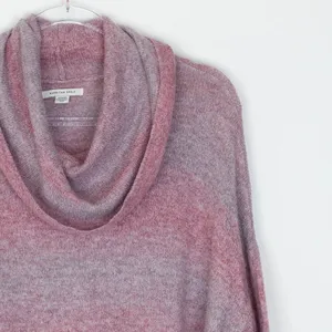 American Eagle Sweater XL Cowl Neck Pink‎ Purple Ombre Knit Pullover Oversized thumbnail 3
