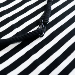 Lauren Ralph Lauren Sheath‎ Dress Women Size L Black White Striped Belted Cotton thumbnail 9