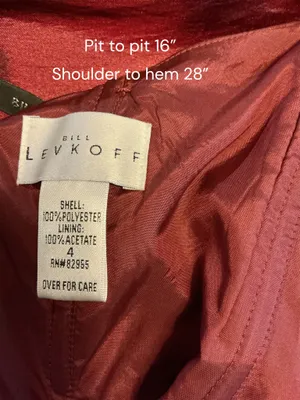 Bill Levkoff Burgundy Iridescent Strapless Mini Dress with Statement Back Bow - Size 4 thumbnail 3