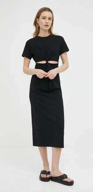 Birgitte Herskind Zach T Shirt Midi Dress Black Womens Size Medium thumbnail 1