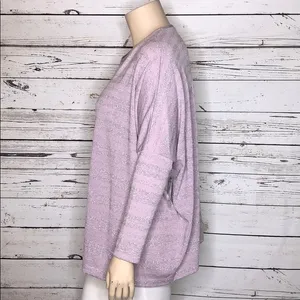 Bisou Bisou NWT Size XL Purple & Metallic Silver Stripe Oversized Sweater Top thumbnail 3