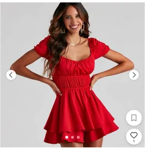 Windsor Red Romper Sweetheart Neckline Dress thumbnail 1