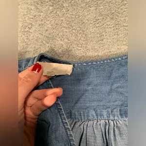 Madewell Blue Denim Wrap Blouse medium thumbnail 3