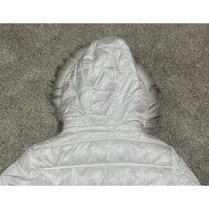 Nautica White Puffer Jacket Faux Fur Hood Quilted Winter Coat Size Small thumbnail 8
