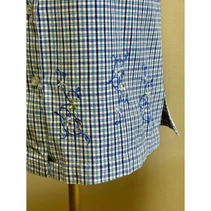 Cabin Creek Vintage Y2K Embroidered flower pattern Shirt Women's Large Sleeveless ButtonUp thumbnail 2