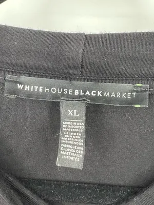 White House Black Market Black Long Sleeve Choker Cutout V Neck Knit Top Size XL thumbnail 4
