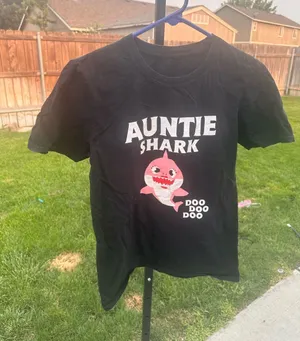 Auntie shark shirt size small thumbnail 1