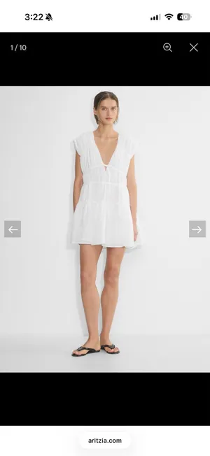Aritzia Olive Tiered Mini Dress thumbnail 3