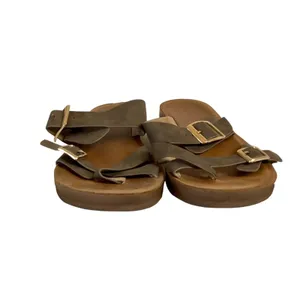 Top Moda Pleather Double Buckle Slip-On Footbed Slides thumbnail 5