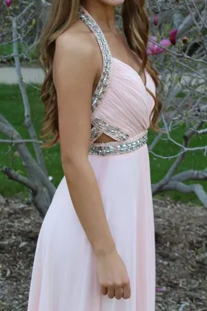 Pink Backless Prom Dress Size 2 thumbnail 4