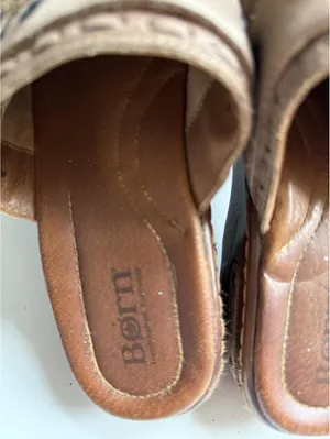 Børn Suede Buckle Mule Clogs Size 10/42 Brown thumbnail 2