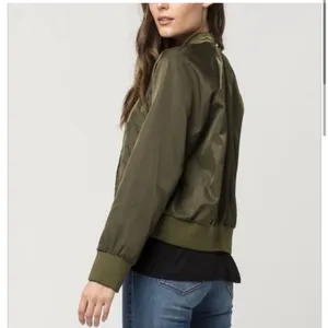 Free People Midnight Satin bomber jacket thumbnail 4