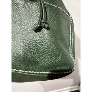 Plinio‎ Visona Italy Green Satchel Genuine Leather Oversized Handbag F thumbnail 10