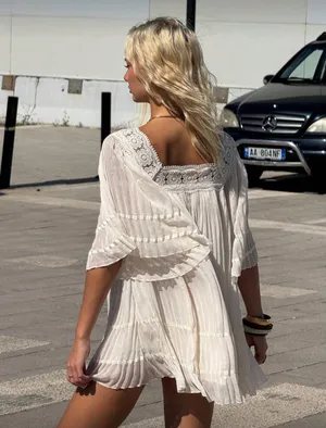 Boho mini dress White Size XXS thumbnail 2