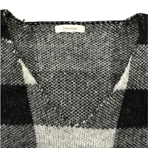 Maurices Buffalo Plaid Sweater Cozy Cabin Core Black White Knit V Neck M/L thumbnail 5