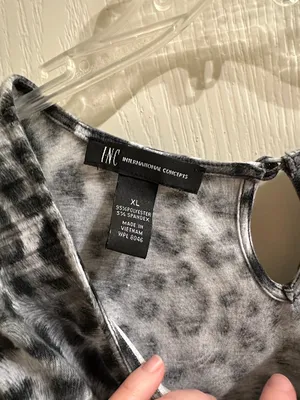 INC Gray Cheetah Print Top Size XL thumbnail 2