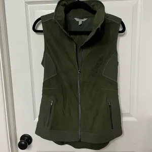 Athleta Vest Womens Small Green Outlander Fleece Zip Up‎ thumbnail 4