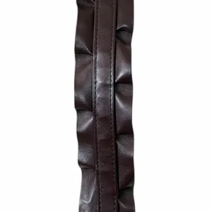 Gap Y2K Faux Leather Brown Ruffle Antique Gold Buckle Belt Women’s Size Medium thumbnail 8