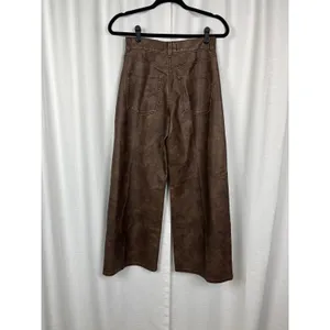 Free People We The Free Brown Faux Leather Misha Wide Leg Barrel Pants Sz.26 thumbnail 12
