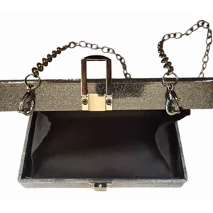 A New Day Black Pearl White Confetti Acrylic Box Clutch Chain Bag thumbnail 14