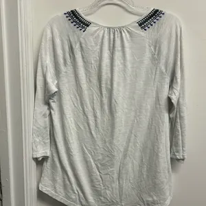 Style & Co. White Tunic with Black Embroidery thumbnail 4