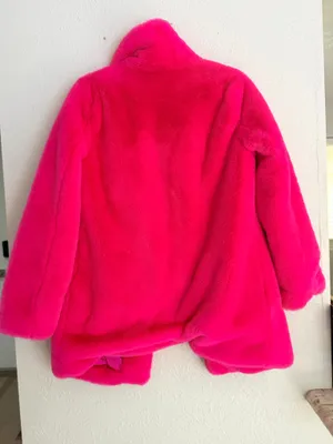 Majorelle Amora hot pink fuschia faux fur oversized coat S thumbnail 6