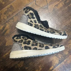Hey Dudes Denny lined beige leopard slip on normcore shoes thumbnail 3